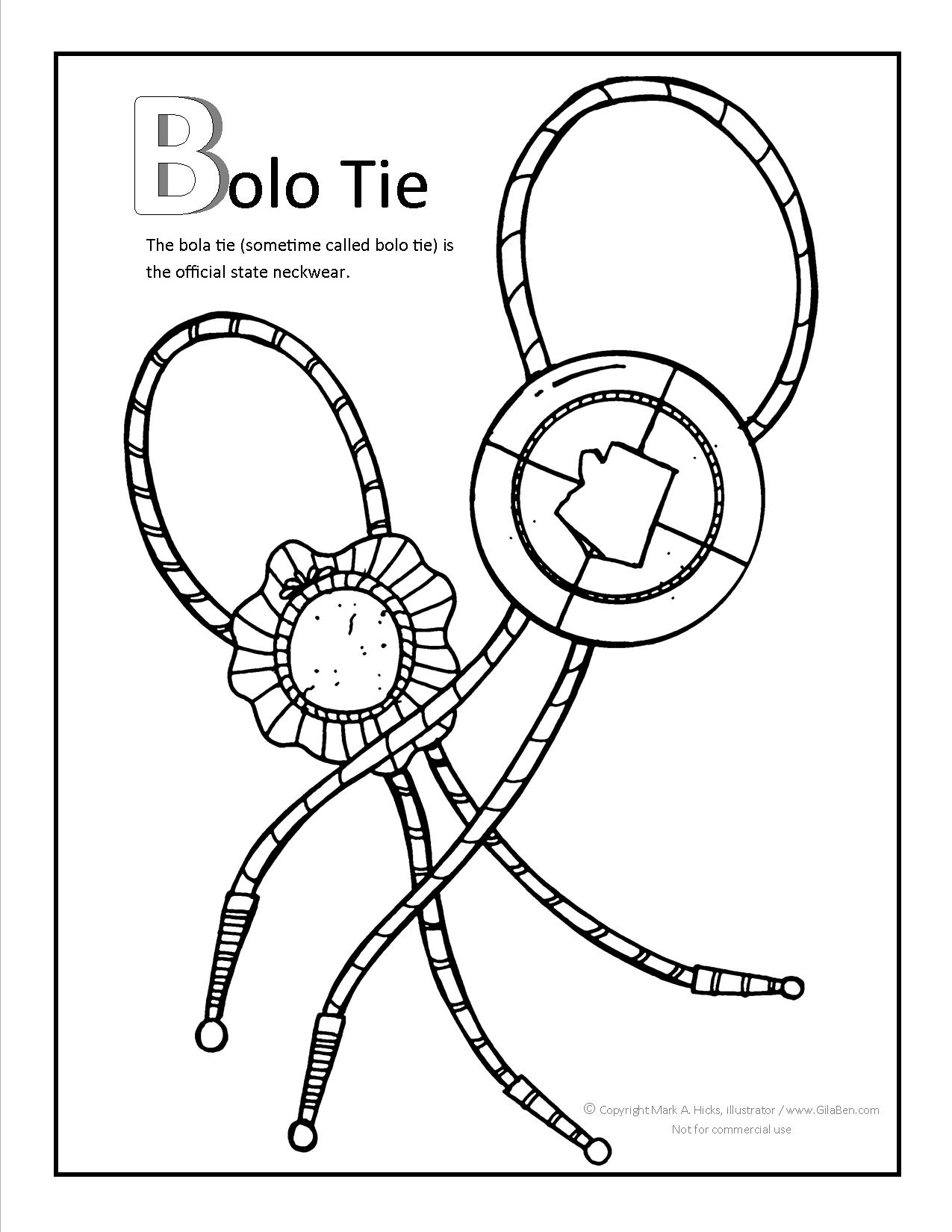 Arizona Bola Tie Coloring page